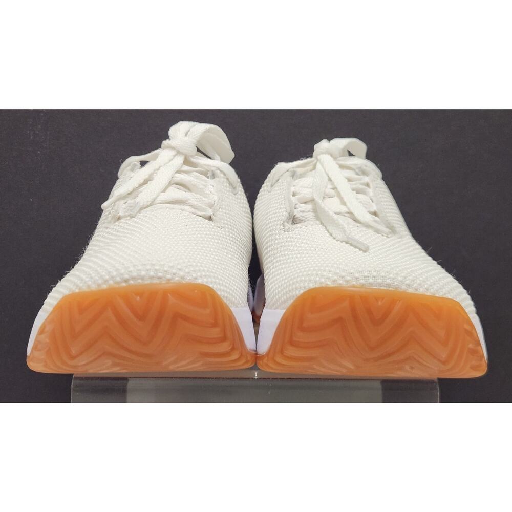 NOBULL Cream Knit Sneakers with Orange Outsole - Picture 5 of 9